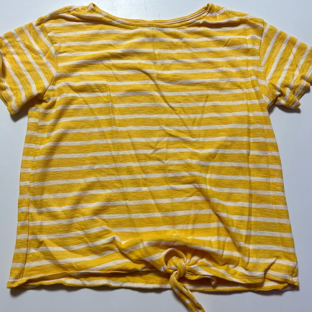 Yellow and white striped shirt from Old Navy